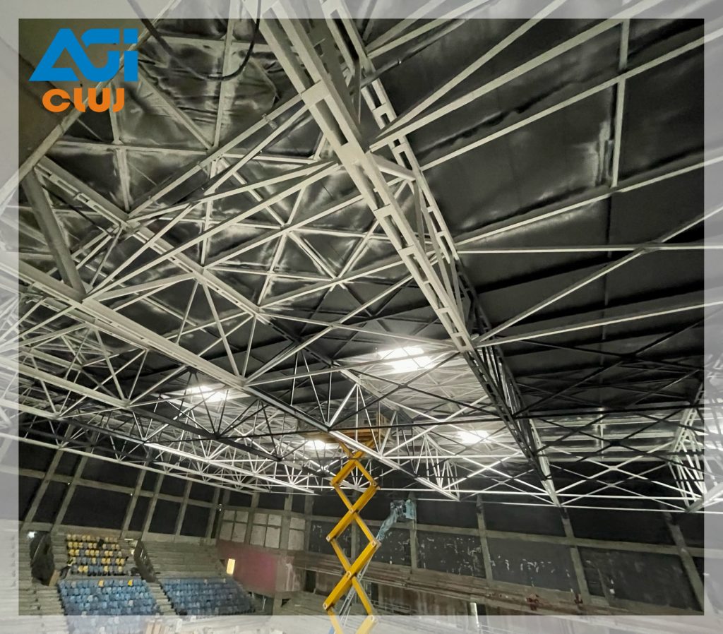 Antrepriza de Construcții și Instalații (ACI) a avansat cu lucrările la sala de sport competițională de nivel internațional de la Baza Sportiva Turda (BST).