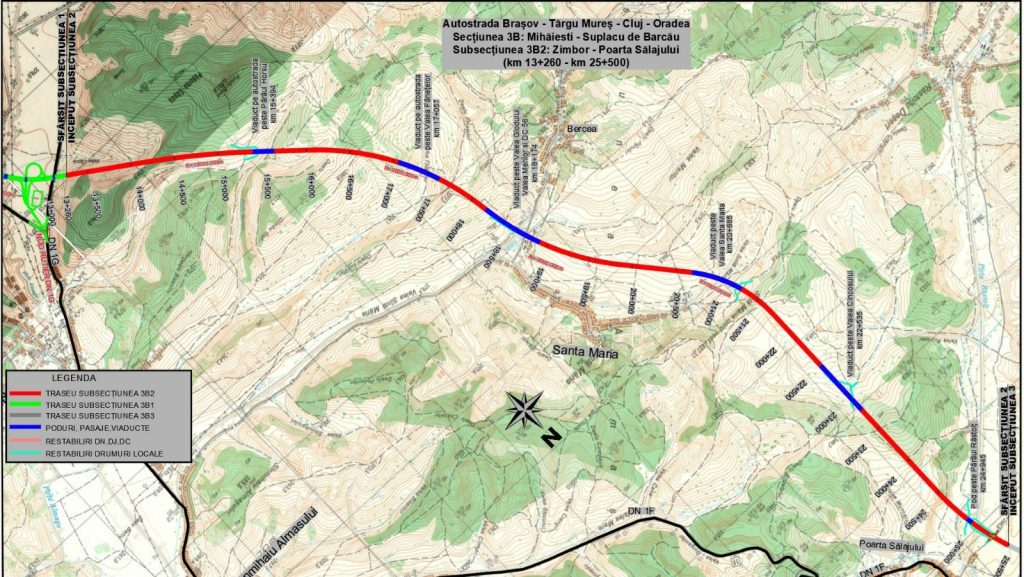 Proiectul tehnic pentru secțiunea Zimbor – Poarta Sălajului a Autostrăzii Transilvania (A3) a trecut de Compania Națională de Infrastructură (CNAIR).