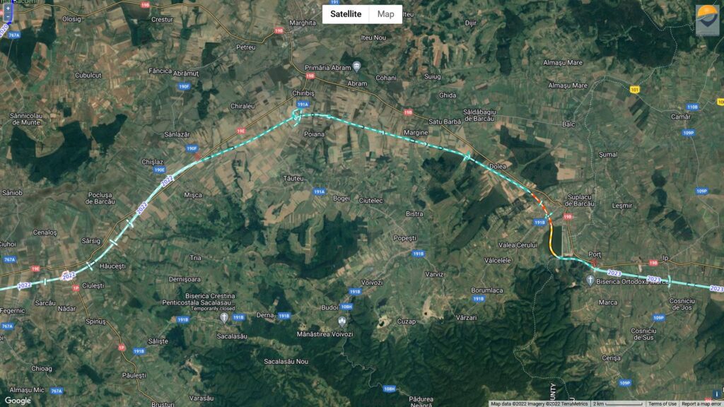 Tronsonul Autostrăzii Transilvania (A3) Suplacu de Barcău – Chiribiș, de pe teritoriul județului Bihor, are 26 km.