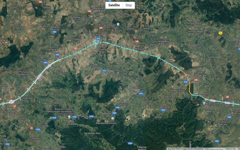 Tronsonul Autostrăzii Transilvania (A3) Suplacu de Barcău – Chiribiș, de pe teritoriul județului Bihor, are 26 km.
