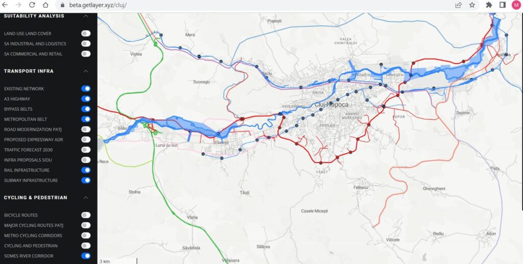 Locuitorii Zonei Metropolitane Cluj (ZMC) au acum la dispoziție o unealtă online care integrează pe o singură hartă o multitudine de informații disparate.