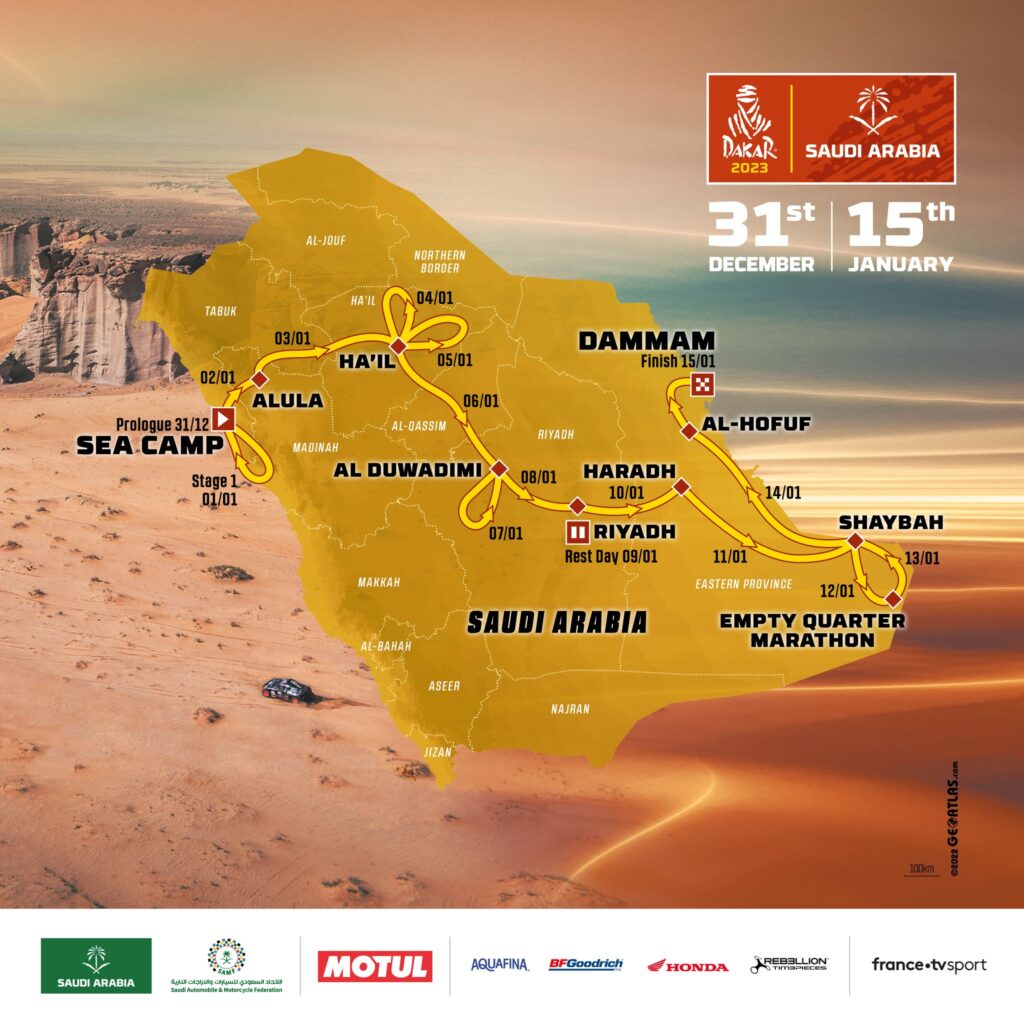 Traseul Raliului Dakar 2023