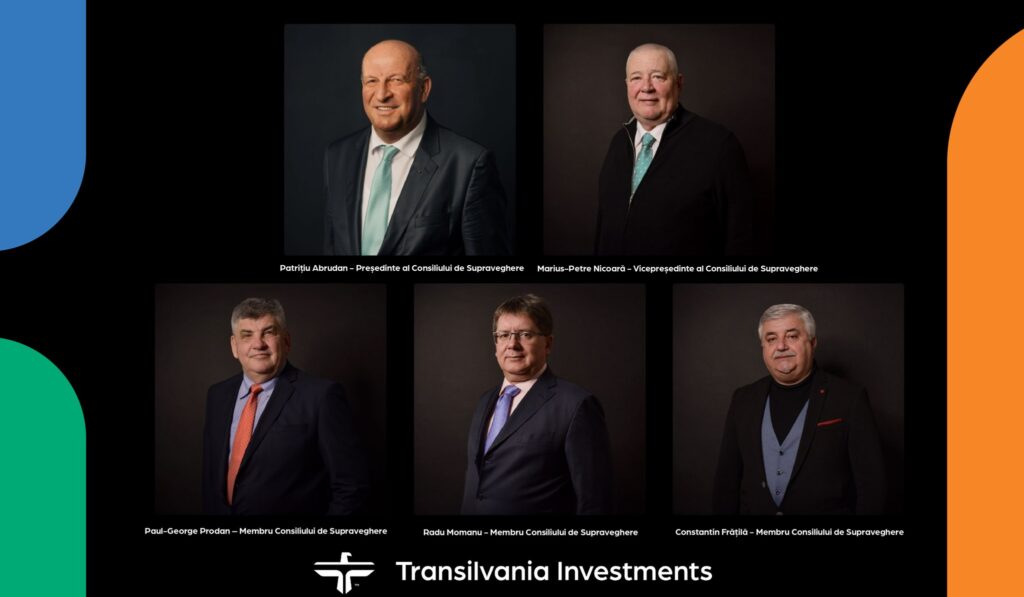 Transilvania Investments are, din 28 februarie, o nouă structură a Consiliului de Supraveghere, coordonat de către Patrițiu Abrudan - președinte, alături de Marius-Petre Nicoară - vicepreședinte.