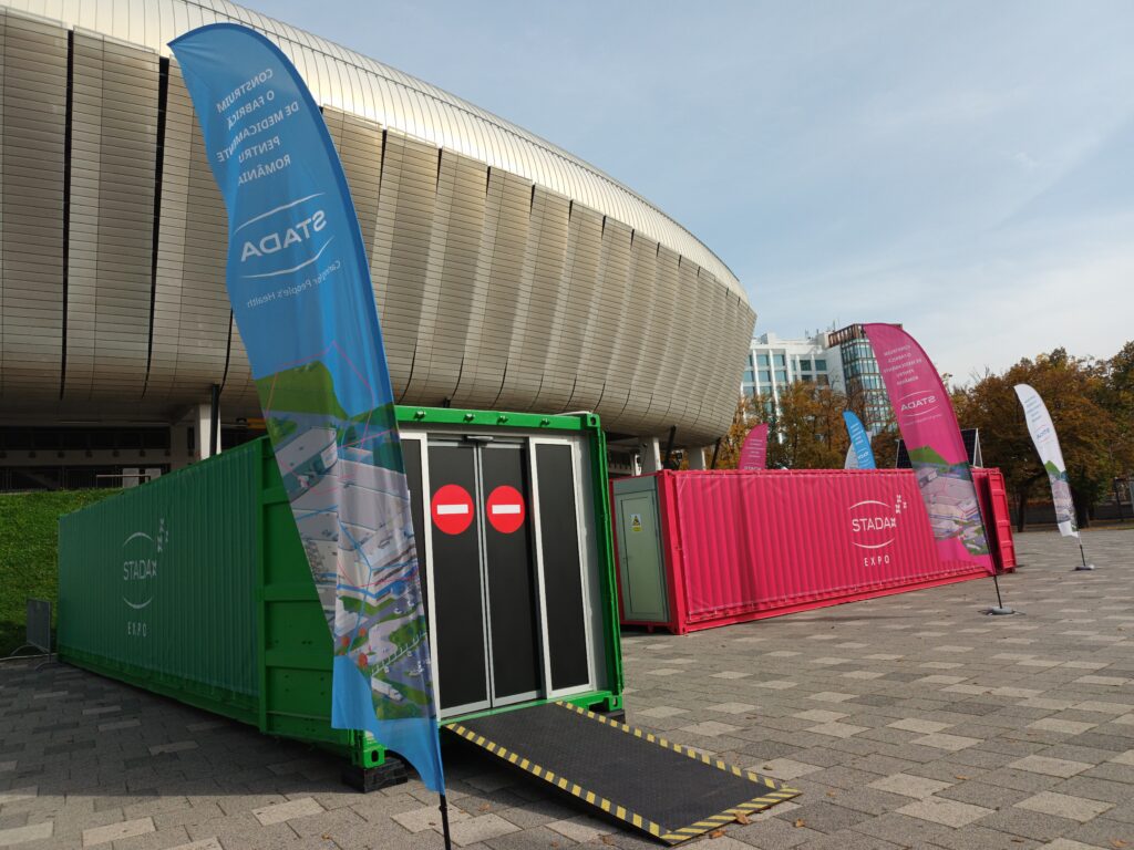 Expo STADA are loc pe esplanada dintre Cluj Arena și Sala Polivalentă, în perioada 24-29 octombrie, după care va ajunge la Turda, orașul unde se construiește unitatea.