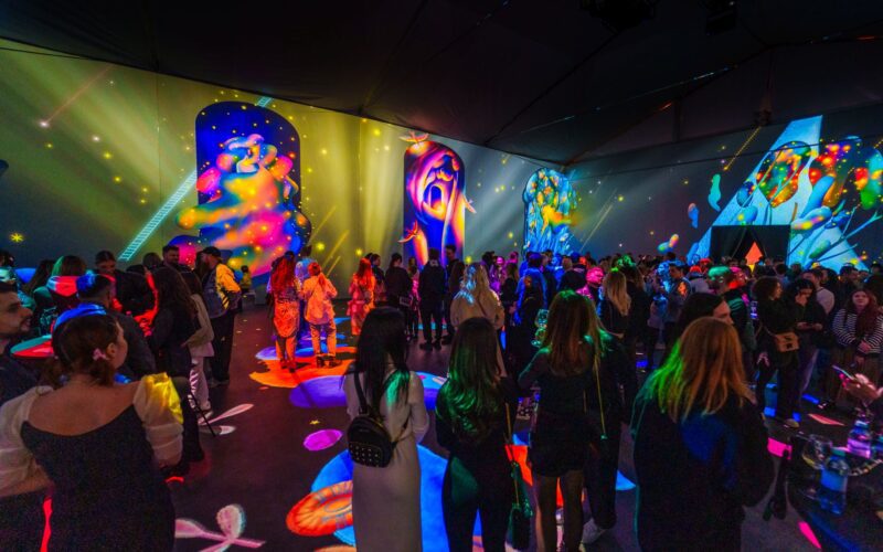Expoziția este o producție multimedia, cu proiecții 360, care cuprinde peste 60 de opere ale lui Klimt din întreaga sa activitate, expuse în muzee din toată lumea.