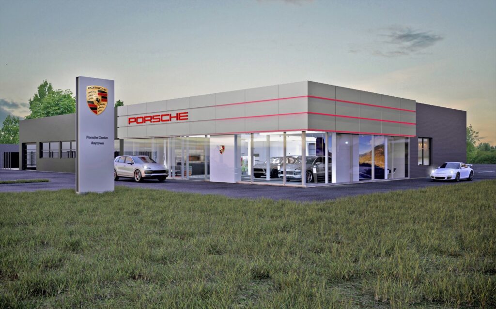 Clădirea noului showroom Porsche a fost proiectată să aibă un impact scăzut asupra mediului înconjurător, având certificare BREEAM Excellent.