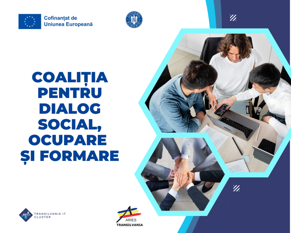 Asociația Transilvania IT (ATIT), în parteneriat cu Filiala Transilvania a Asociației Române pentru Industria Electronică și de Software (ARIES), coordonează acest demers, denumit "Coaliția pentru Dialog Social, Ocupare și Formare," cod SMIS 306729, finanțat prin Programul Operațional Educație și Ocupare (PEO). Proiectul se desfășoară pe o perioadă de 24 de luni, începând cu 1 aprilie 2024.