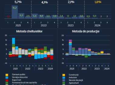 Creșterea anuală a produsului intern brut (PIB) al României va fi moderată în 2024, de 1,8%, mult sub previziunile economice inițiale, de 3%, consideră echipa de economiști Romanian Economic Monitor (RoEM).