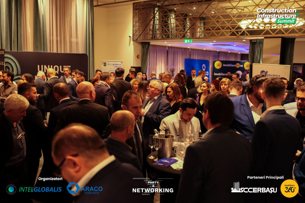 Construction & Infrastructure Summit, organizat de Intelglobalis Consulting prin platforma X Party & Networking (XPN), reunește manageri, antreprenori și profesioniști din domenii esențiale precum construcțiile, instalațiile, proiectarea și arhitectura, infrastructura, dezvoltatori imobiliari și alți furnizori pentru acest domeniu.